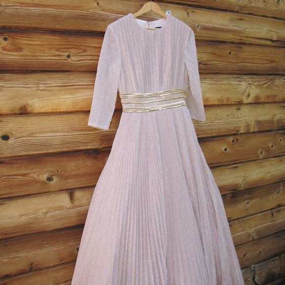 Mac Duggal 30700 Womens Shimmering Pleated A Line Gown Dress Pockets - Picture 7 of 16